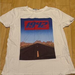 Zara White Graphic T Shirt